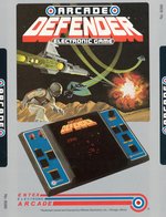 ENTEX "SUPER ALIEN INVADER 2" & "ARCADE DEFENDER" HANDHELD VIDEO GAME BOX PROOF SHEET PAIR.