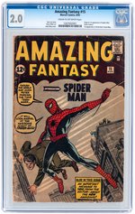 "AMAZING FANTASY" #15 AUGUST 1962 CGC 2.0 GOOD (FIRST SPIDER-MAN).