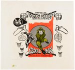 "OFFICIAL GREEN HORNET SIGNAL RAY" FLASHLIGHT/CARD & EXTENSIVE ORIGINAL ART FROM BIRNKRANT ARCHIVE.
