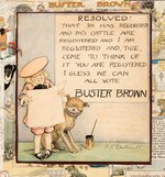 R.F. OUTCAULT "BUSTER BROWN" 1904 ELECTION CARTOON ORIGINAL ART CUSTOM FRAMED DISPLAY.