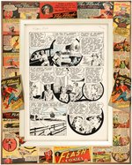 E.E. HIBBARD "ALL-FLASH QUARTERLY" #2 COMIC BOOK PAGE ORIGINAL ART CUSTOM FRAMED DISPLAY.