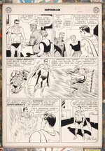 CURT SWAN "SUPERMAN" #137 COMIC BOOK PAGE ORIGINAL ART CUSTOM FRAMED DISPLAY.