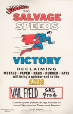 SUPERMAN WORLD WAR II "SALVAGE SPEEDS VICTORY" HOMEFRONT POSTER CUSTOM FRAMED DISPLAY.