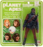 MEGO PLANET OF THE APES SOLDIER APE IN LIZARD SKIN TUNIC ON CARD.