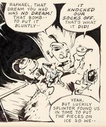 "TEENAGE MUTANT NINJA TURTLES" #22 COMIC BOOK PAGE ORIGINAL ART BY MARK MARTIN.