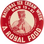 "KING CARL ALFALFA SWITZER OF HAL ROACH'S OUR GANG" ICE CREAM WEEK BUTTON.