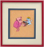 GENERAL MILLS MONSTERS - FRANKEN BERRY & BOO BERRY FRAMED COMMERCIAL ANIMATION CEL DISPLAY.