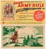 "OFFICIAL RIN TIN TIN ARMY RIFLE" CEREAL BOX PANEL ORIGINAL ART & 3-D CARD PROTOTYPE ORIGINAL ART.