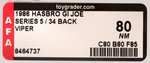 "G.I. JOE - A REAL AMERICAN HERO" VIPER SERIES 5/34 BACK AFA 80 NM.