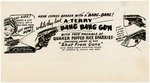 "TERRY AND THE PIRATES" QUAKER "TERRY BANG-BANG GUN" PREMIUM PROTOTYPE ORIGINAL ART & STAT PAIR.