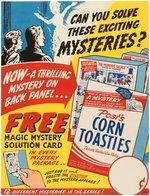 POST'S CORN TOASTIES "MAGIC MYSTERY SOLUTION CARD" PREMIUM ADVERTISING SIGN PAIR.