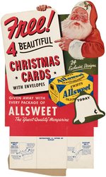 SWIFT'S ALLSWEET OLEOMARGARINE PREMIUM CHRISTMAS CARD DISPLAY.
