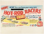 "HOT-ROD RACERS" PREMIUM ADVERTISING SIGN PROTOTYPE ORIGINAL ART.