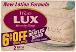 "LUX" UNOPENED SOAP BOX WITH OFFER FOR "INFLATABLE BEATLES."