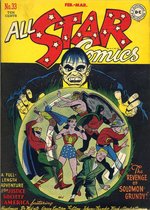 IRWIN HASEN "ALL STAR COMICS" #33 COVER RECREATION ORIGINAL ART CUSTOM FRAMED DISPLAY.