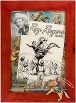 "ROY ROGERS COMICS" COMIC COVER PROTOTYPE ORIGINAL ART CUSTOM FRAMED DISPLAY.