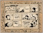 "DONDI" 1956 SUNDAY PAGE ORIGINAL ART BY IRWIN HASEN CUSTOM FRAMED DISPLAY.