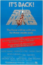 "STAR WARS" RE-RELEASE/"REVENGE OF THE JEDI" TEASER MOVIE POSTER PAIR.