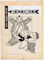"ACE COMICS" #77 COMIC BOOK COVER ORIGINAL ART (THE KATZENJAMMER KIDS) BY JOE MUSIAL.