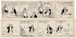 "PETE THE TRAMP" 1936 DAILY STRIP ORIGINAL ART LOT BY CLARENCE D. RUSSELL.