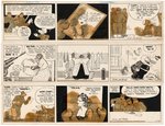 "BARNEY GOOGLE AND SNUFFY SMITH" 1942 DAILY STRIP ORIGINAL ART TRIO BY BILLY DeBECK.