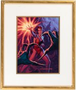 "MARVEL MASTERPIECES - SCARLET WITCH" TRADING CARD ORIGINAL ART BY THE BROTHERS HILDEBRANDT.