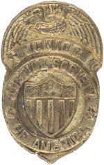 JUNIOR JUSTICE SOCIETY OF AMERICA" 1942 IN-HOUSE PROTOTYPE BRASS BADGE.