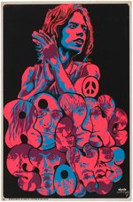 GORGEOUS ROLLING STONES 1969 BLACKLIGHT POSTER BY ARTIST DAIL BEGHLEY.