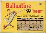 "BALLANTINE BEER" 1958 NEW YORK YANKEES SCHEDULE CALENDAR ORIGINAL ART.