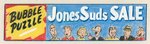 "JONES SUDS - BUBBLE PUZZLE" PREMIUM SIGNS PROTOTYPE ORIGINAL ART WITH DICK TRACY & ORPHAN ANNIE.