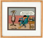 DAFFY DUCK & WILE E. COYOTE FRAMED COURTROOM ANIMATION CEL SIGNED BY CHUCK JONES.