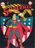 "SUPERMAN" #14 COVER IMAGE ORIGINAL ART BY SUPERMAN CREATOR JOE SHUSTER.