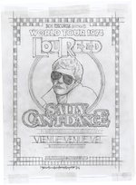 LOU REED "SALLY CAN'T DANCE 1974 WORLD TOUR" POSTER ORIGINAL ART SKETCH AND POSTER.