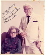 KENTUCKY FRIED CHICKEN FOUNDER COLONEL HARLAND SANDERS & WIFE SIGNED PHOTO.