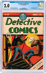 "DETECTIVE COMICS" #30 AUGUST 1939 CGC 2.0 GOOD.