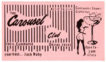 JACK RUBY “THE CAROUSEL CLUB” BUSINESS CARD ILLUSTRATED WITH PLAYBOY MAGAZINE FEMLIN.
