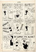"POPEYE" #1 (DELL) COMPLETE COMIC BOOK STORY ORIGINAL ART BY BUD SAGENDORF.