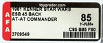 "STAR WARS: THE EMPIRE STRIKES BACK - AT-AT COMMANDER" 45 BACK AFA 85 Y-NM+.