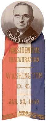PAIR OF TRUMAN BUTTONS INCLUDING PHILADELPHIA AND INAUGURATION RIBBONS.