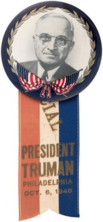 PAIR OF TRUMAN BUTTONS INCLUDING PHILADELPHIA AND INAUGURATION RIBBONS.