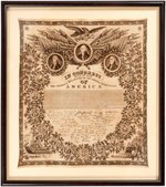 EXCEPTIONAL EARLY TEXTILE PRINTING OF THE DECLARATION OF INDEPENDENCE.