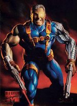 "MARVEL MASTERPIECES - CABLE" TRADING CARD ORIGINAL ART BY NELSON DeCASTRO.