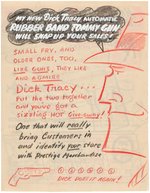 "DICK TRACY RUBBER BAND TOMMY GUN" PREMIUM PROTOTYPE ORIGINAL ART PAIR.