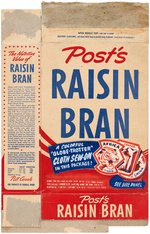 POST'S "RAISIN BRAN - GLOBE-TROTTER CLOTH PATCH" PREMIUM PROTOTYPE ART, BOX WRAPPER & UNCUT SHEET.