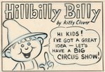 "HILLBILLY BILLY" PREMIUM PROTOTYPE ORIGINAL ART LOT.