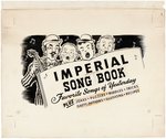"IMPERIAL/BERT & HARRY SONG BOOK" BEER PREMIUM PROTOTYPE ORIGINAL ART LOT.