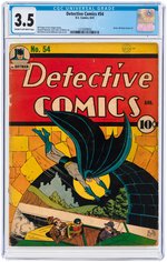 "DETECTIVE COMICS" #54 AUGUST 1941 CGC 3.5 VG-.
