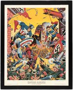 ALEX SCHOMBURG "CAPTAIN AMERICA" LIMITED EDITION SIGNED PRINT FEATURING CAPTAIN AMERICA & BUCKY.