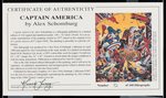 ALEX SCHOMBURG "CAPTAIN AMERICA" LIMITED EDITION SIGNED PRINT FEATURING CAPTAIN AMERICA & BUCKY.