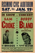 SAM COOKE AND BOBBY BLUE BLAND 1964 RICHMOND, CALIFORNIA CONCERT POSTER.